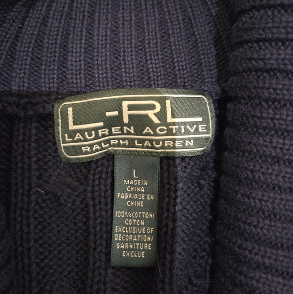 Navy Blue Cable Knit Cardigan - Picture 5 of 13